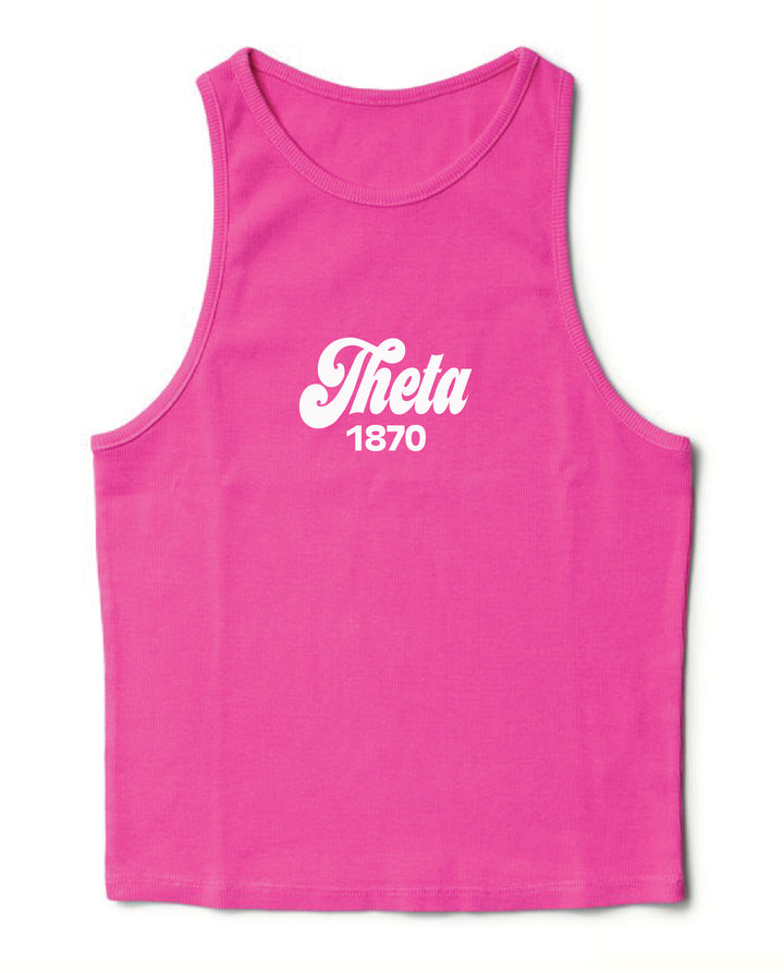 Ultra Pink Script Sorority Tank
