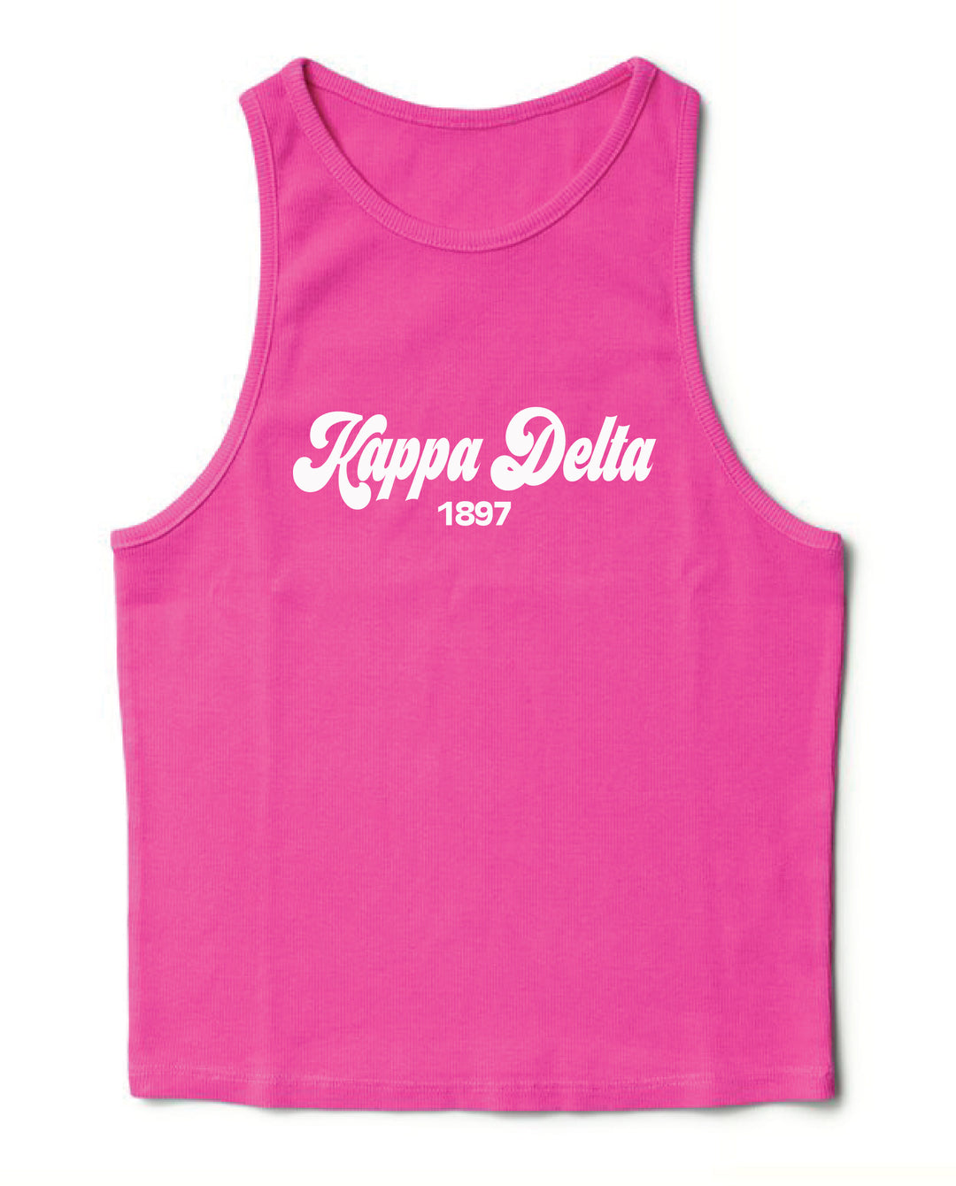 Ultra Pink Script Sorority Tank