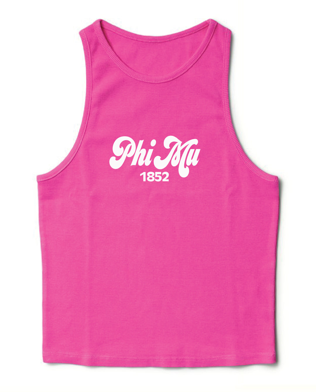 Ultra Pink Script Sorority Tank