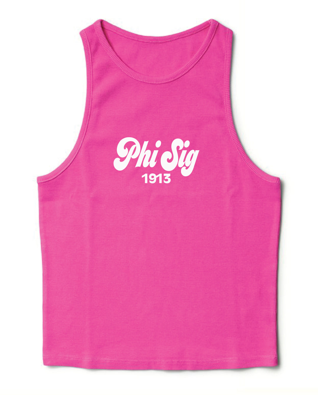Ultra Pink Script Sorority Tank