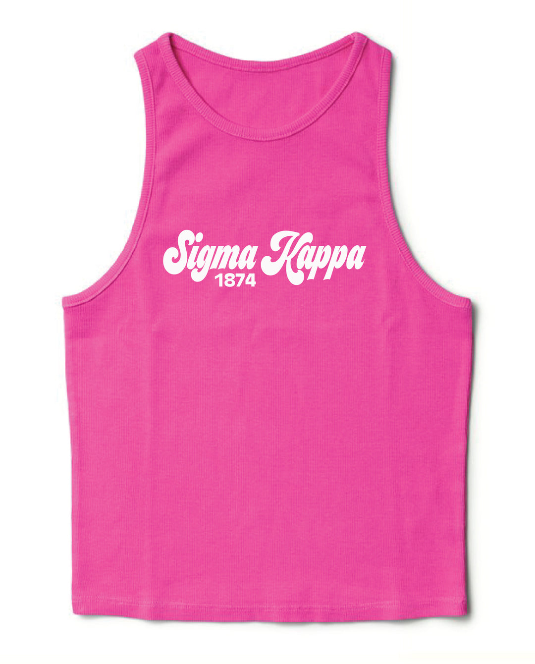Ultra Pink Script Sorority Tank
