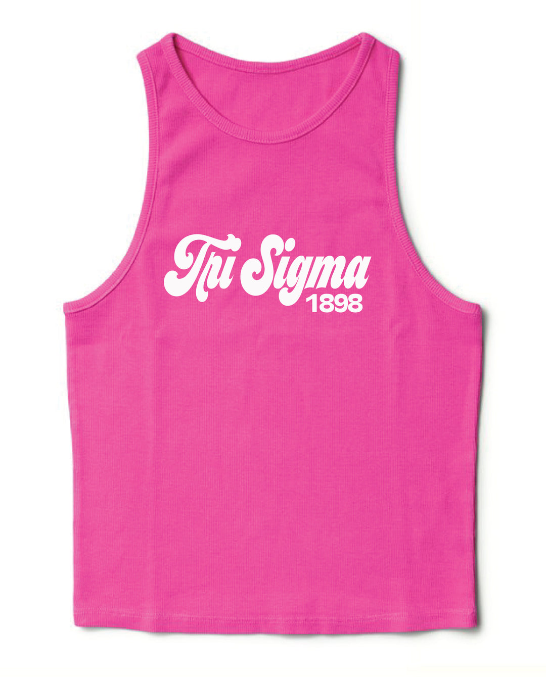 Ultra Pink Script Sorority Tank