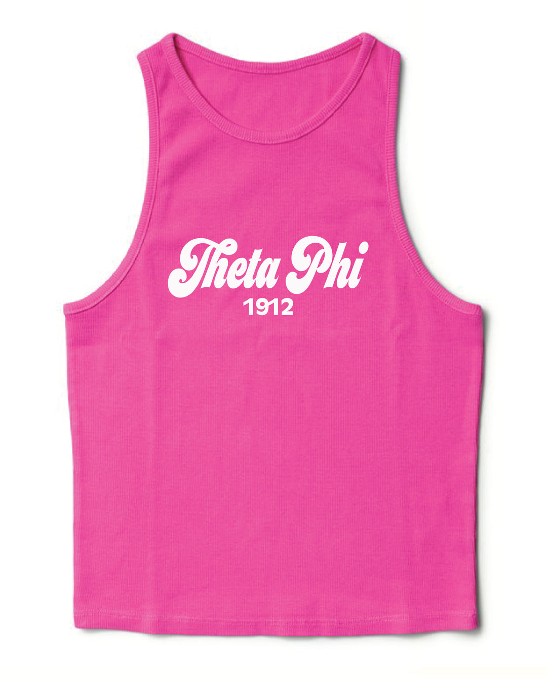 Ultra Pink Script Sorority Tank