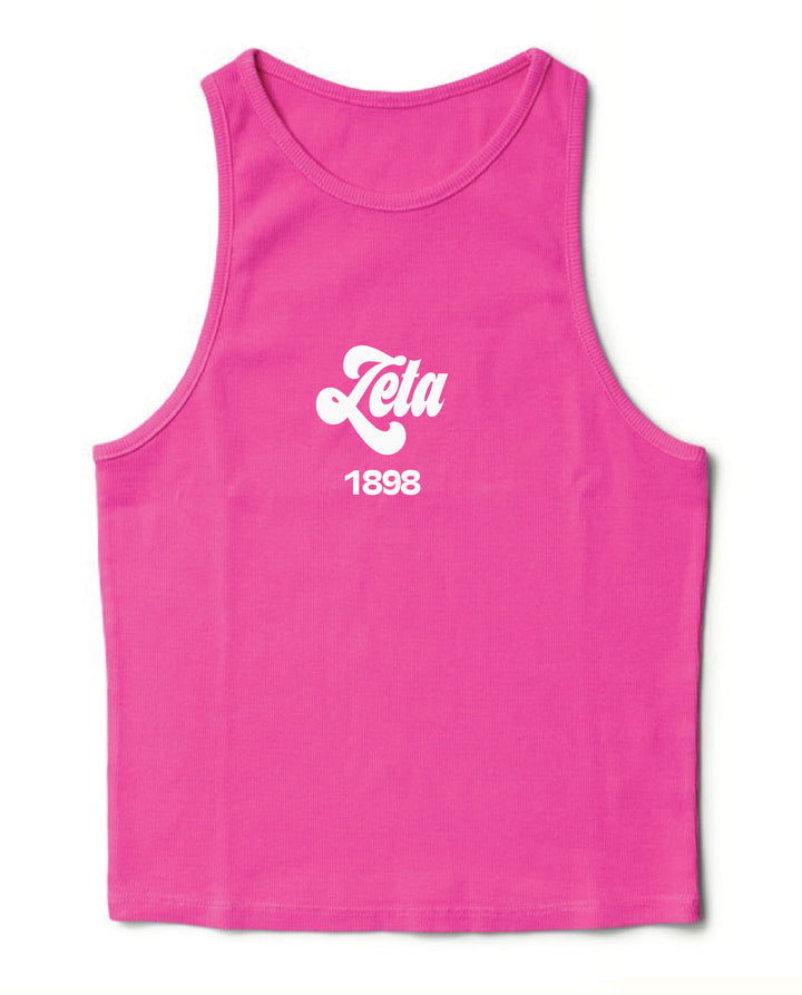Ultra Pink Script Sorority Tank