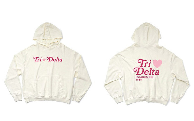 Delta Delta Delta Vanilla Ice Light Weight Heart Hoodie