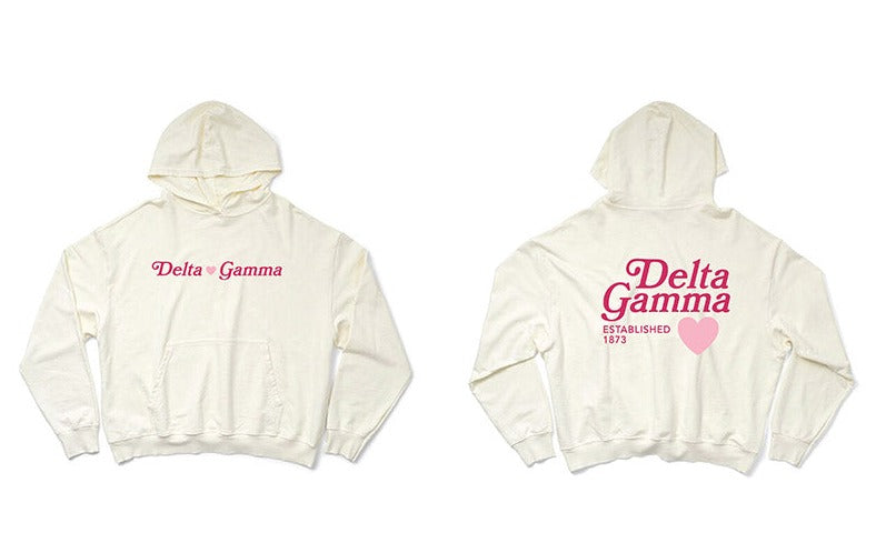 Delta Gamma Vanilla Ice Light Weight Heart Hoodie