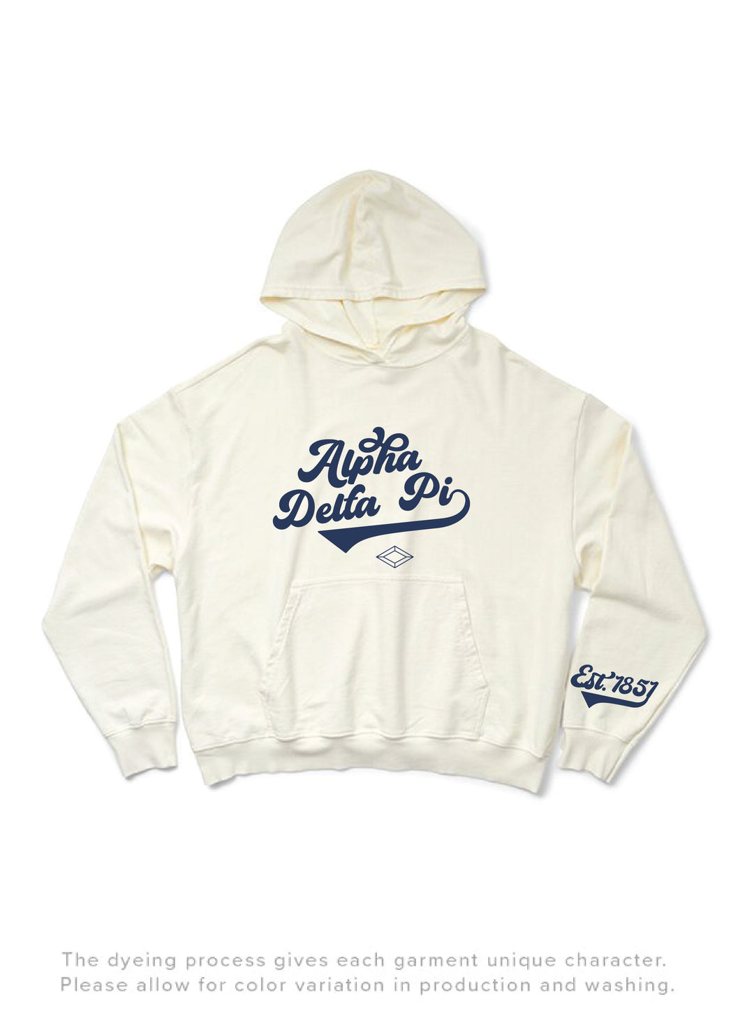 Alpha Delta Pi Vanilla Ice Varsity Light Weight Hoodie