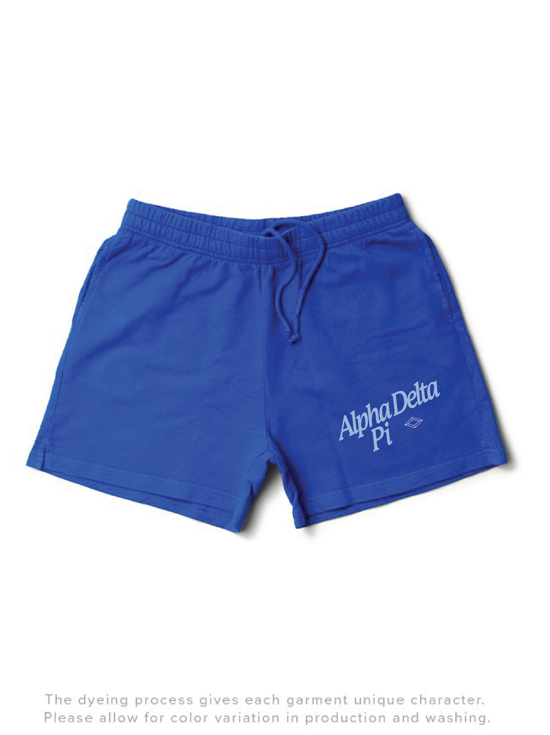 Alpha Delta Pi Varsity Blue Slanted Matching Set Shorts
