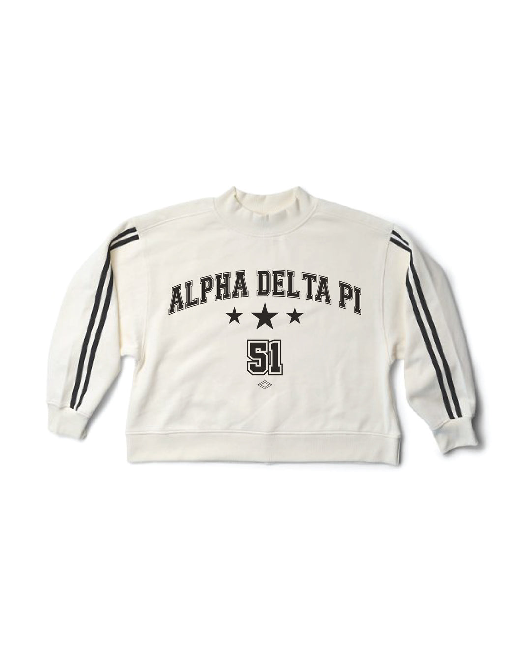 Varsity Est Year Mock Neck Alpha Delta Pi Crewneck