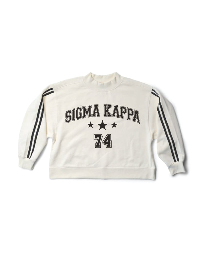 Varsity Est Year Mock Neck Sorority Crewneck
