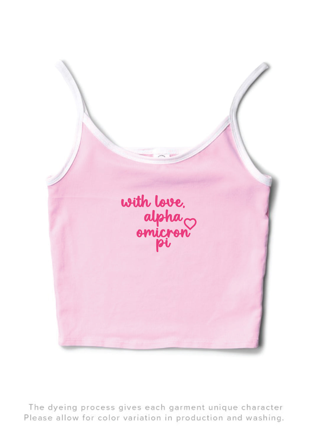 With Love Bubblegum/White Sorority Contrast Tank