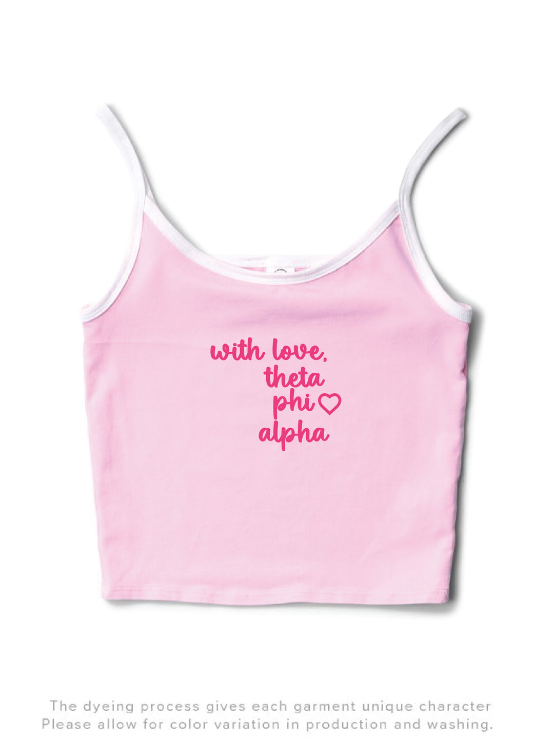 With Love Bubblegum/White Sorority Contrast Tank