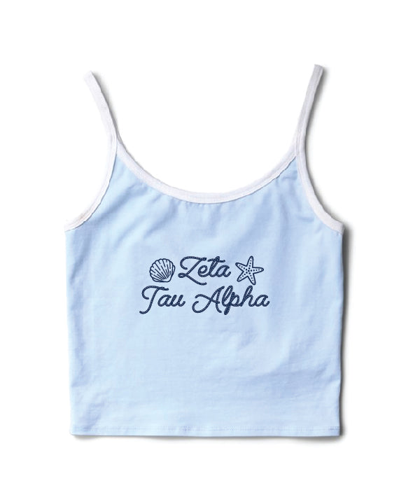 Seashell Arctic Blue/White Sorority Contrast Tank
