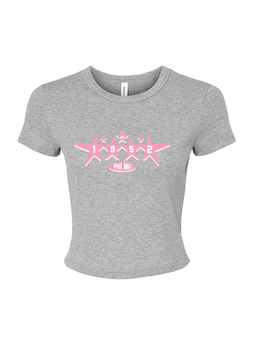Phi Mu Baby Tees - Heather