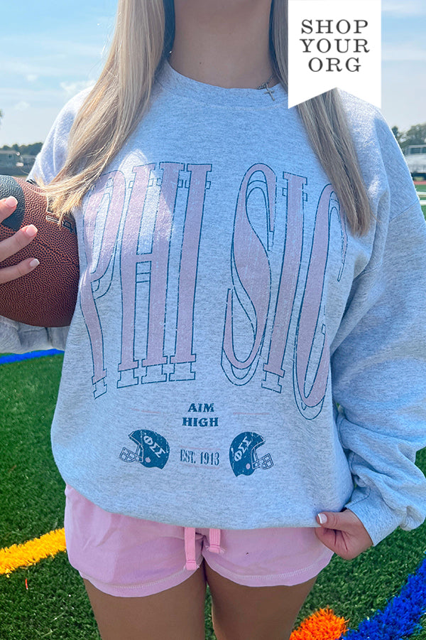 Lilac Football Sorority Crewneck