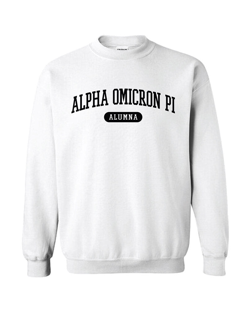 Black and White Sorority Alumna Matching Set Crewneck