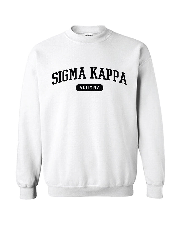 Black and White Sorority Alumna Matching Set Crewneck