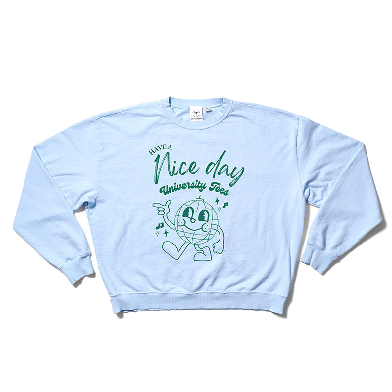 UTees Arctic Blue Have A Nice Day Light Weight Crewneck