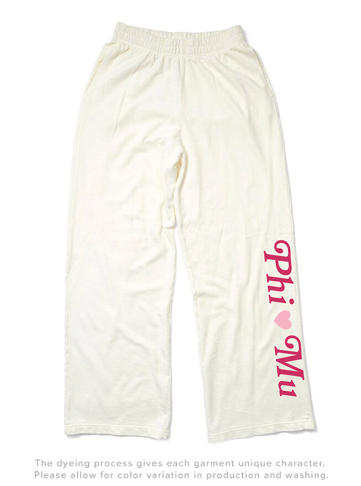 Vanilla Ice Heart Matching Set Light Weight Sorority Wide Leg Sweatpants