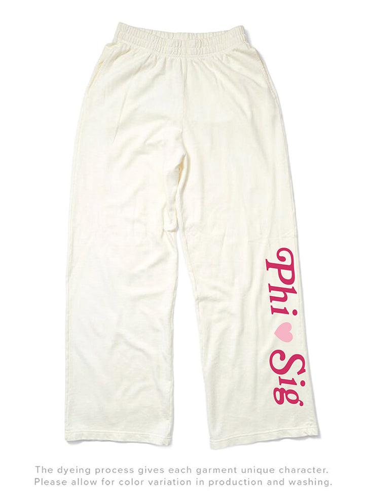 Vanilla Ice Heart Matching Set Light Weight Sorority Wide Leg Sweatpants