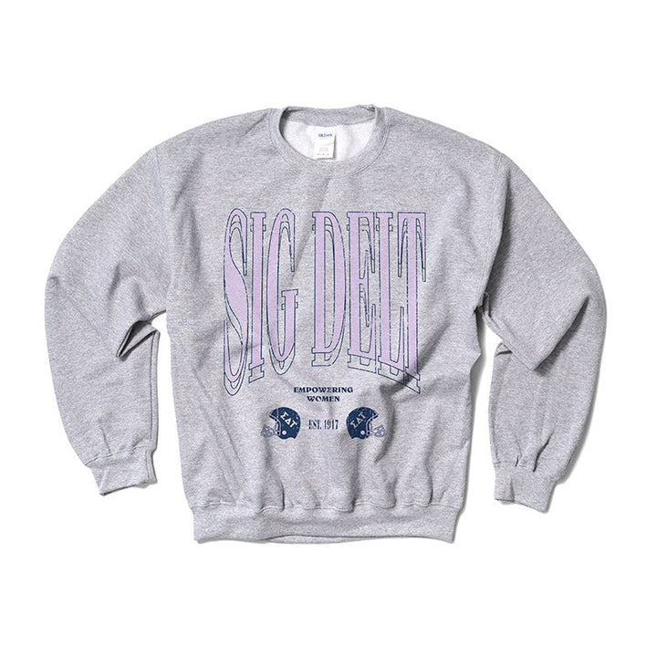 Lilac Football Sorority Crewneck - 2XL - 3XL