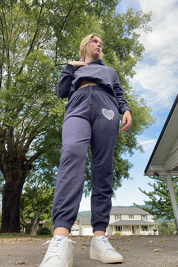 Midnight Sky Disco Heart Matching Set Light Weight Joggers