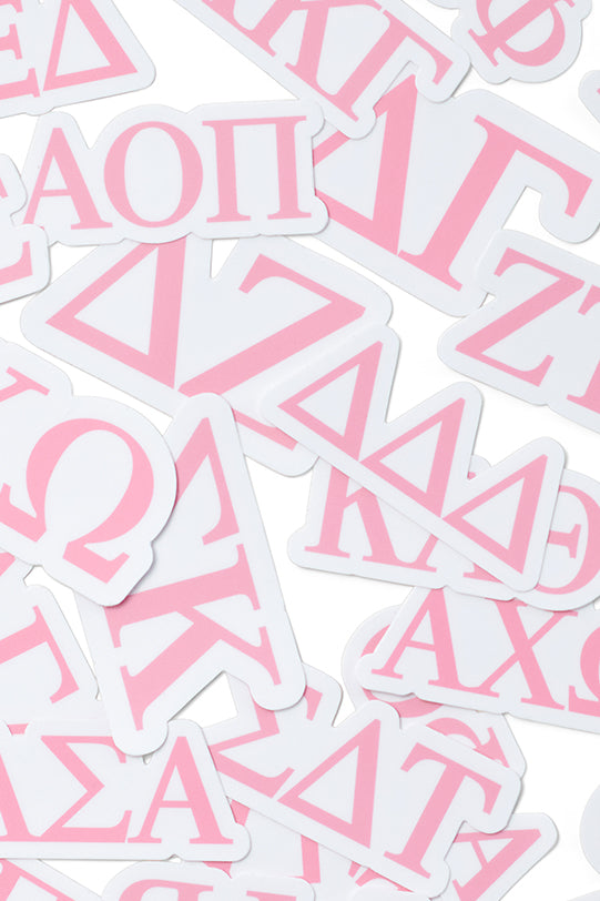 Pink Greek Letter Sorority Sticker