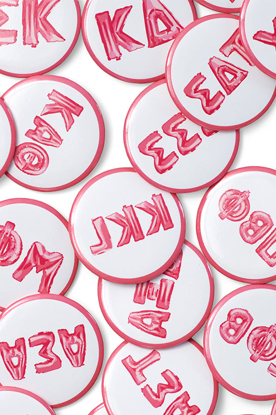 Balloon Greek Letters Sorority Button