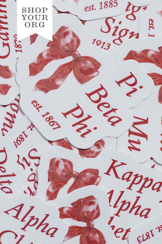 Red Bow Sorority Sticker