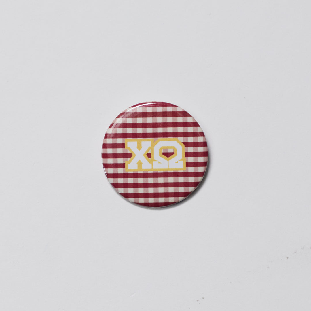 Gingham Sorority Button