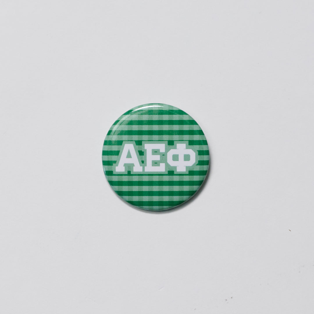 Gingham Sorority Button