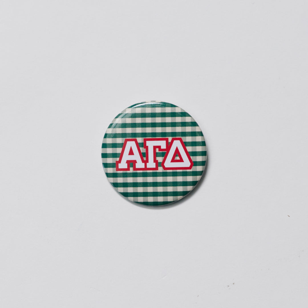 Gingham Sorority Button