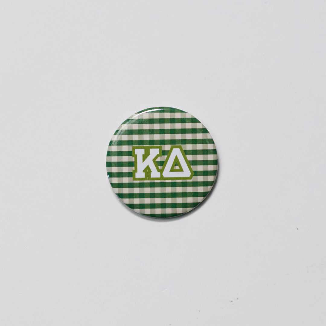 Gingham Sorority Button