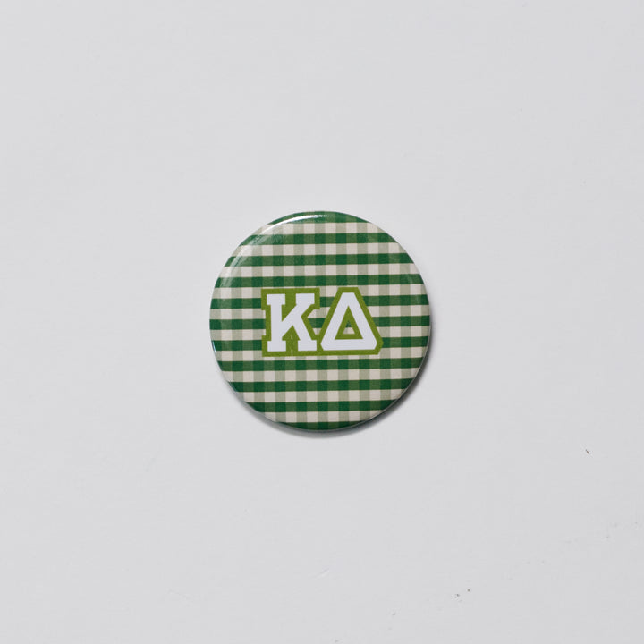 Gingham Sorority Button