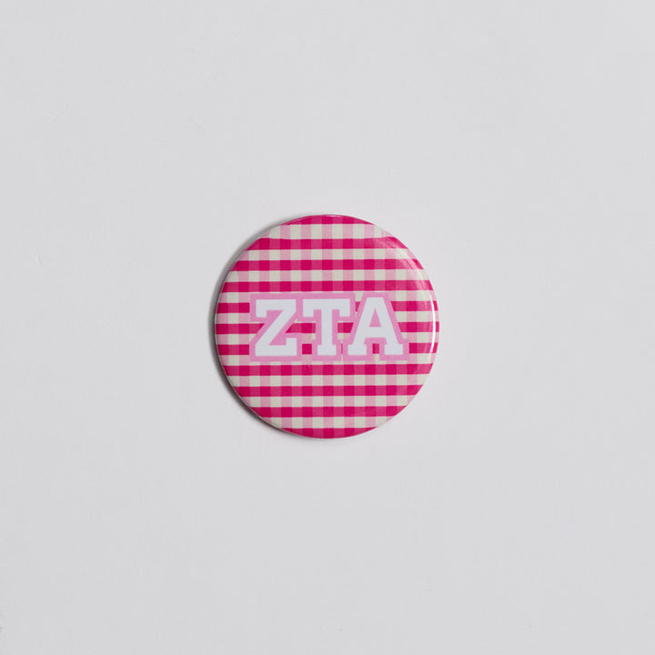 Gingham Sorority Button