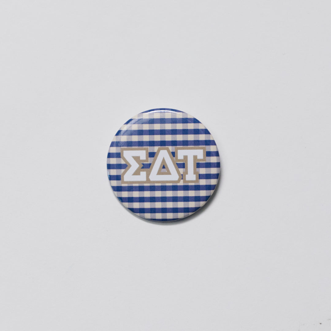 Gingham Sorority Button