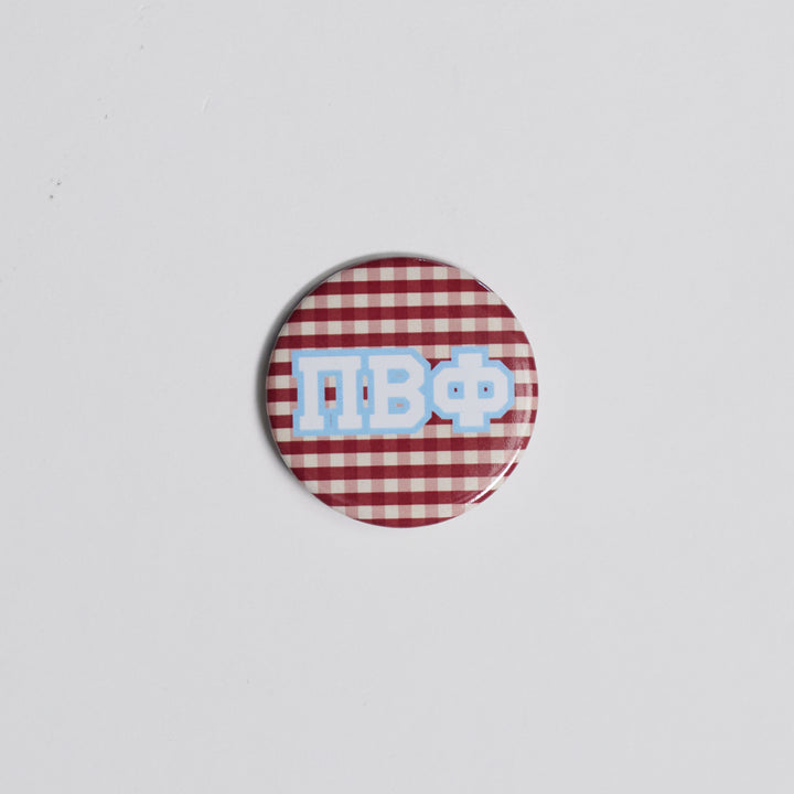 Gingham Sorority Button