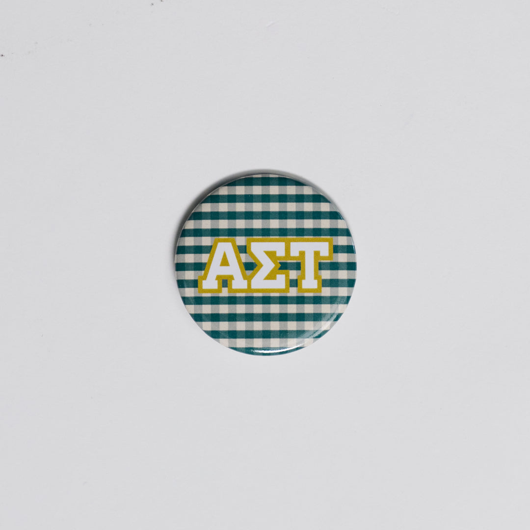 Gingham Sorority Button