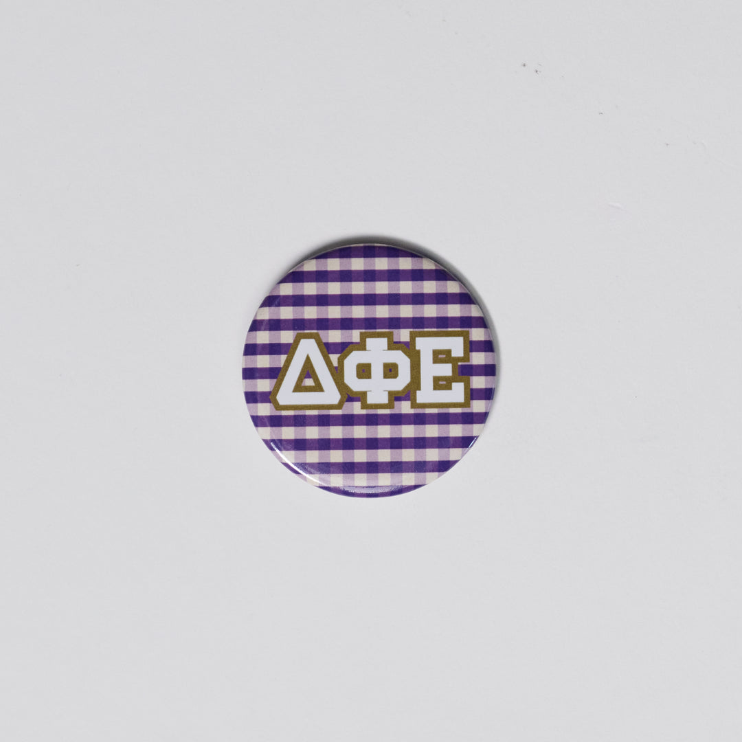 Gingham Sorority Button