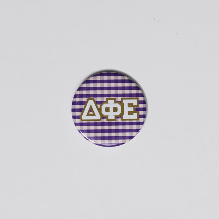 Gingham Sorority Button