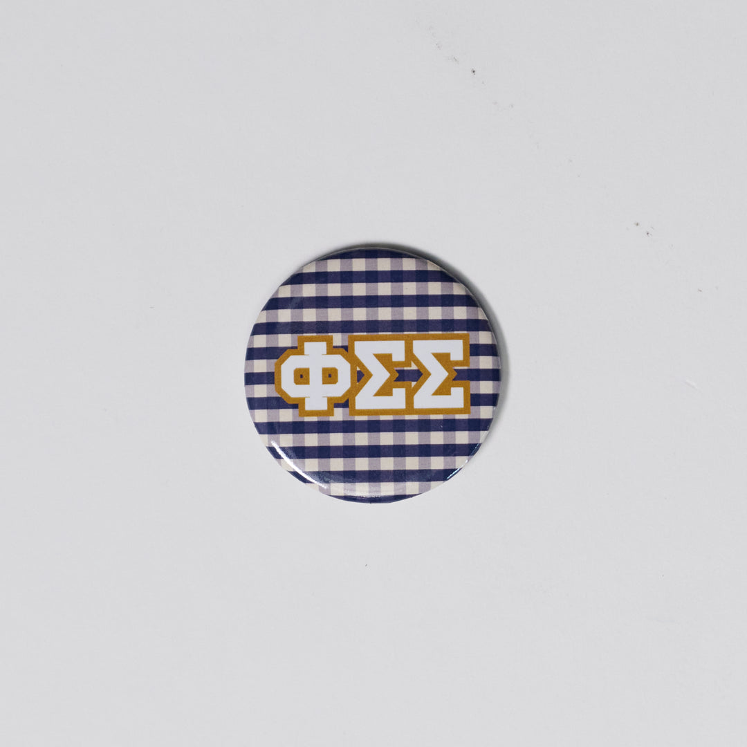 Gingham Sorority Button