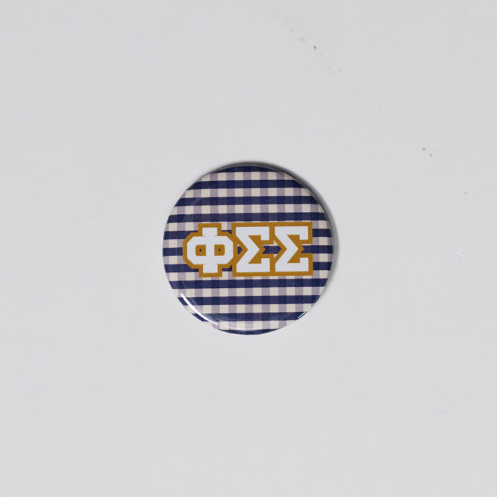 Gingham Sorority Button