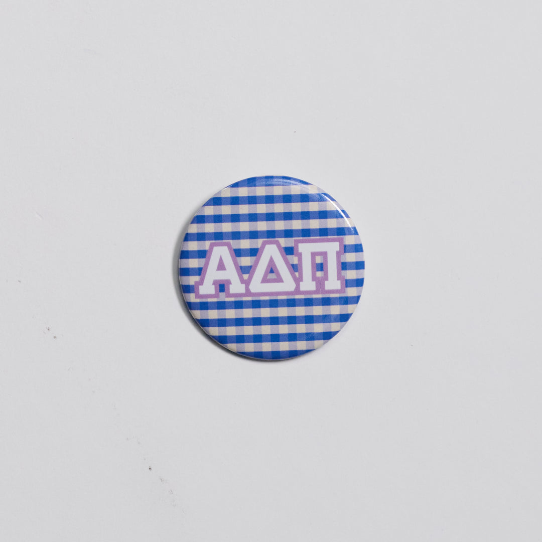 Gingham Sorority Button