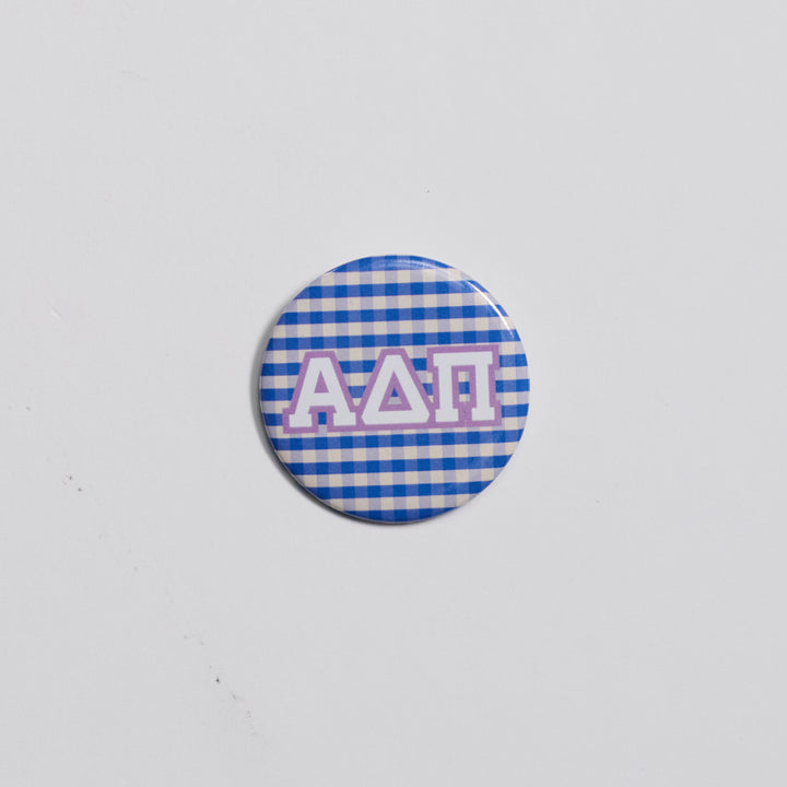 Gingham Sorority Button