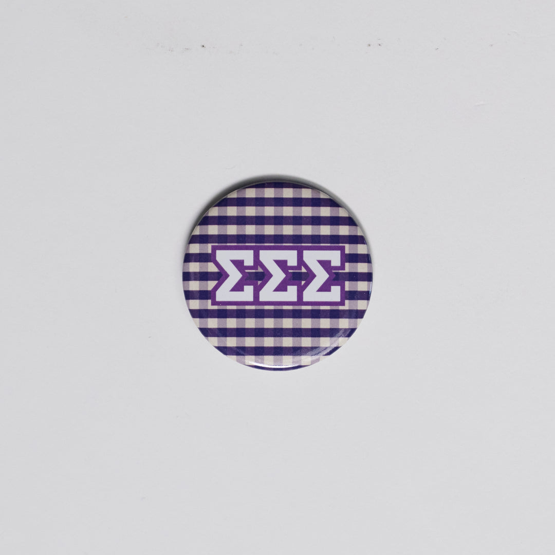 Gingham Sorority Button