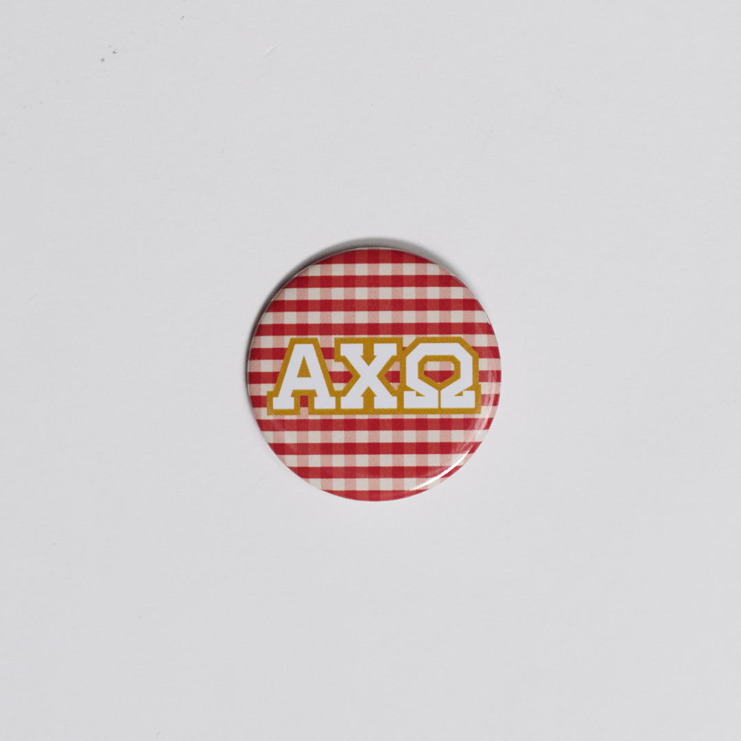 Gingham Sorority Button