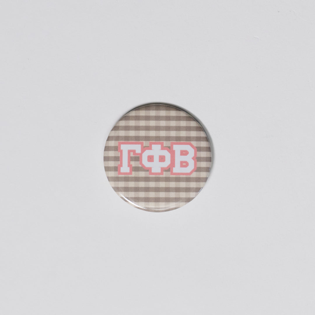 Gingham Sorority Button