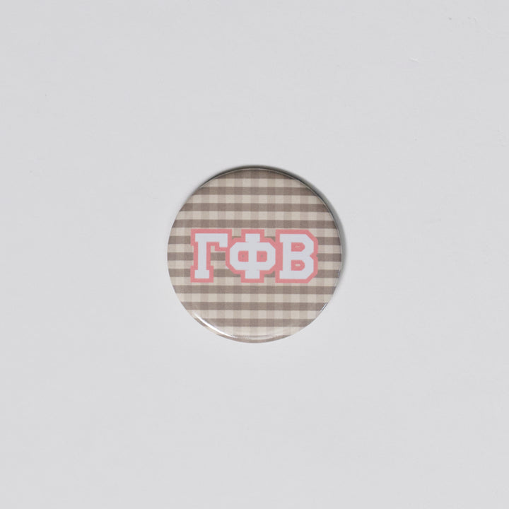 Gingham Sorority Button