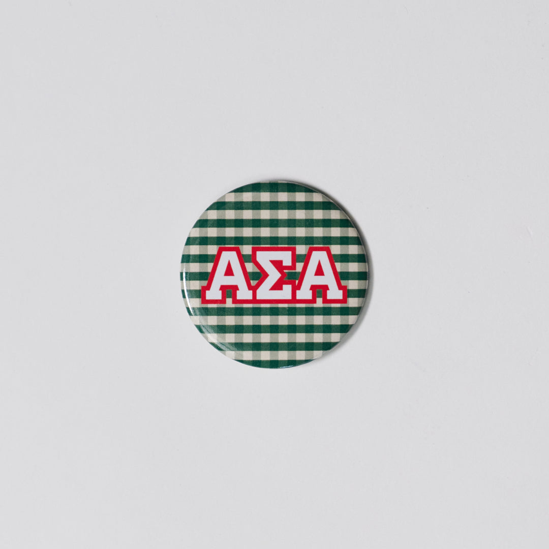 Gingham Sorority Button