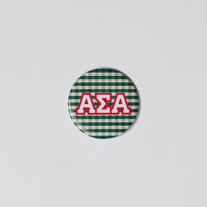 Gingham Sorority Button